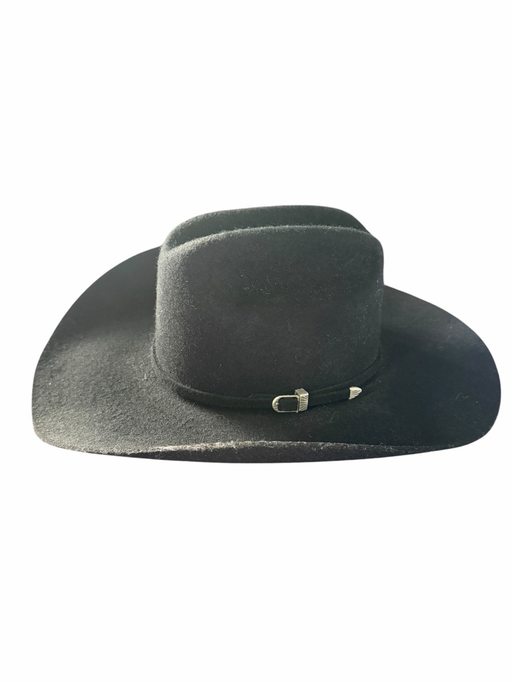 Men's Black Felt Western Hat with Buckle Band
